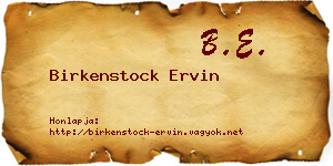 Birkenstock Ervin névjegykártya