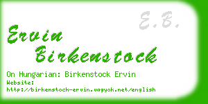 ervin birkenstock business card